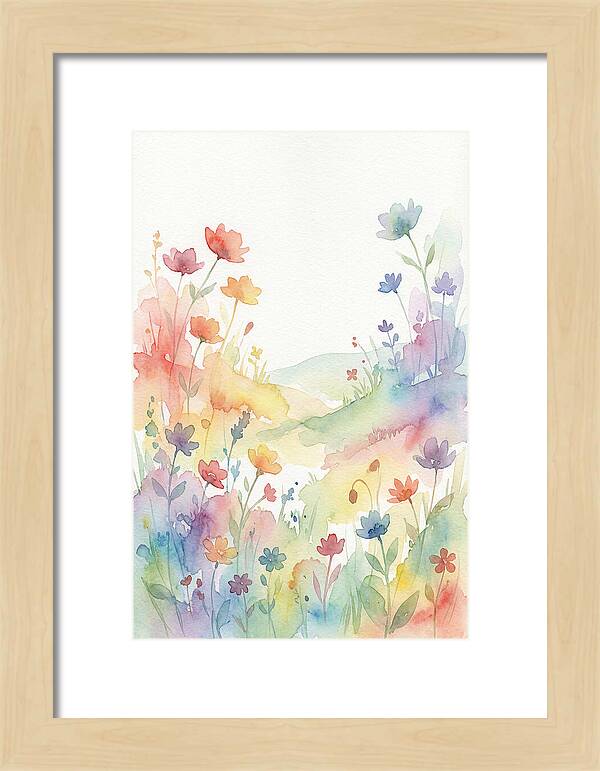 Wildflower Meadow In Rainbow Colors