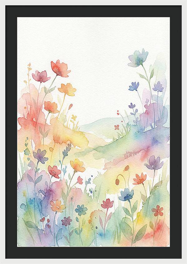 Wildflower Meadow In Rainbow Colors