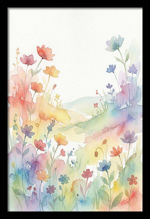 Wildflower Meadow In Rainbow Colors