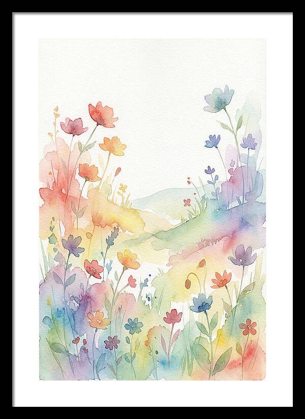 Wildflower Meadow In Rainbow Colors