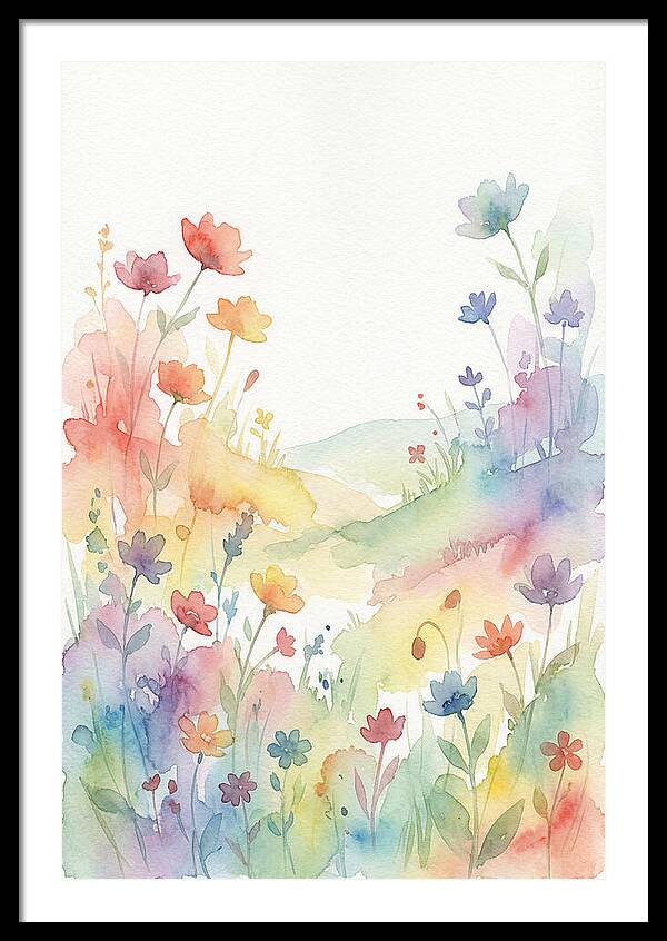 Wildflower Meadow In Rainbow Colors