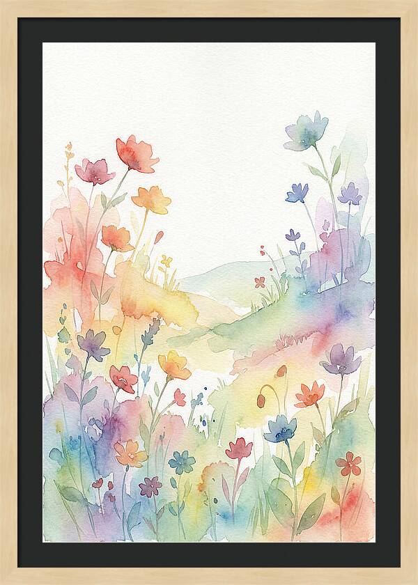 Wildflower Meadow In Rainbow Colors