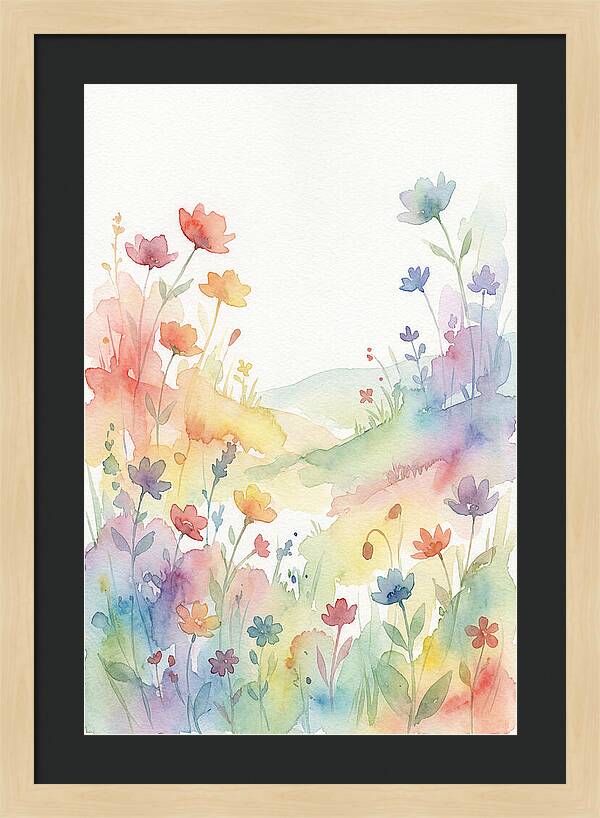 Wildflower Meadow In Rainbow Colors