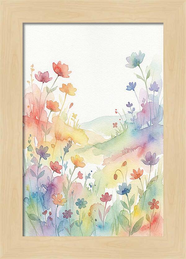 Wildflower Meadow In Rainbow Colors