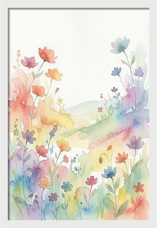 Wildflower Meadow In Rainbow Colors