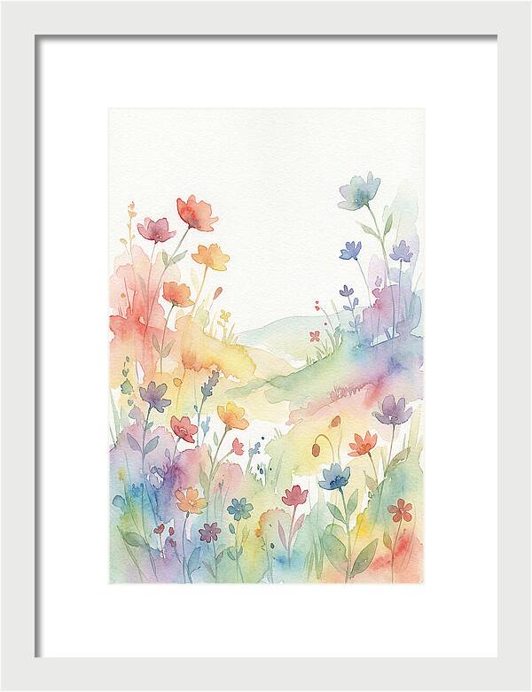 Wildflower Meadow In Rainbow Colors