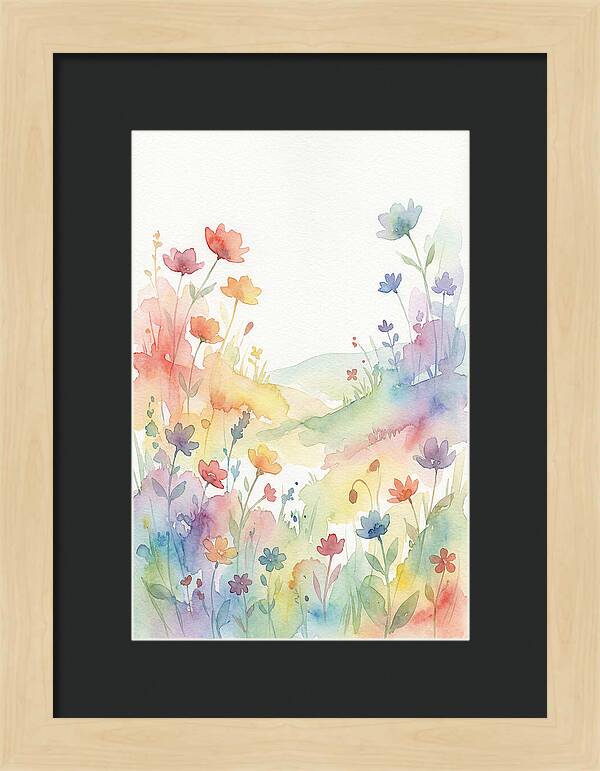 Wildflower Meadow In Rainbow Colors