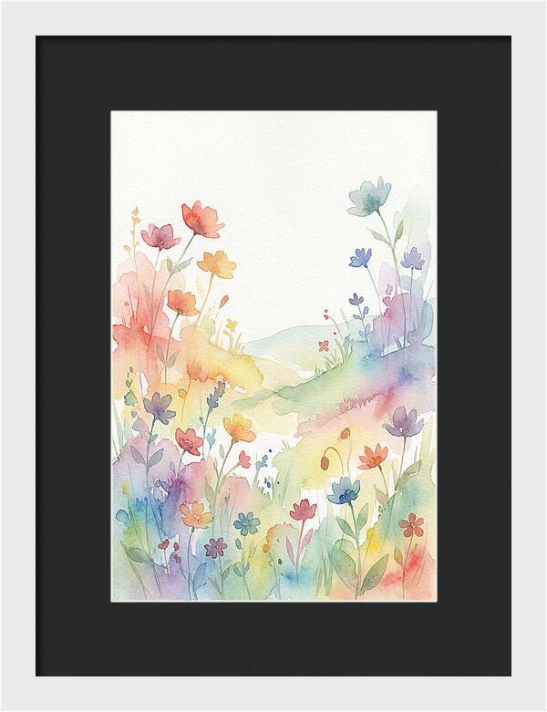 Wildflower Meadow In Rainbow Colors