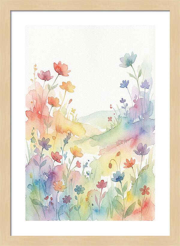 Wildflower Meadow In Rainbow Colors