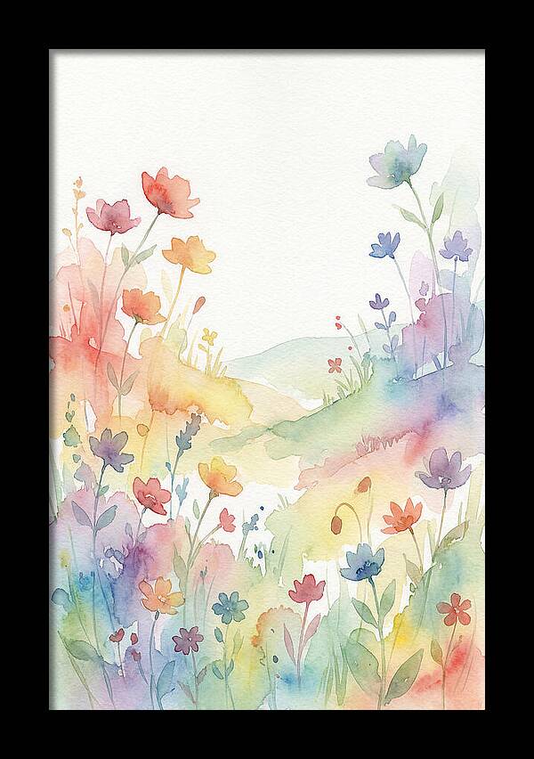 Wildflower Meadow In Rainbow Colors