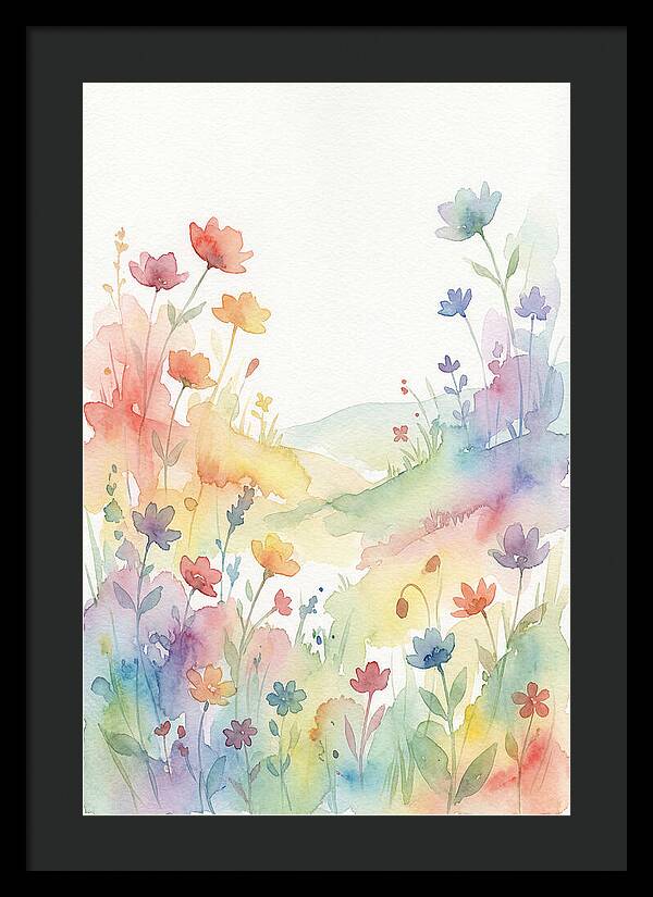 Wildflower Meadow In Rainbow Colors