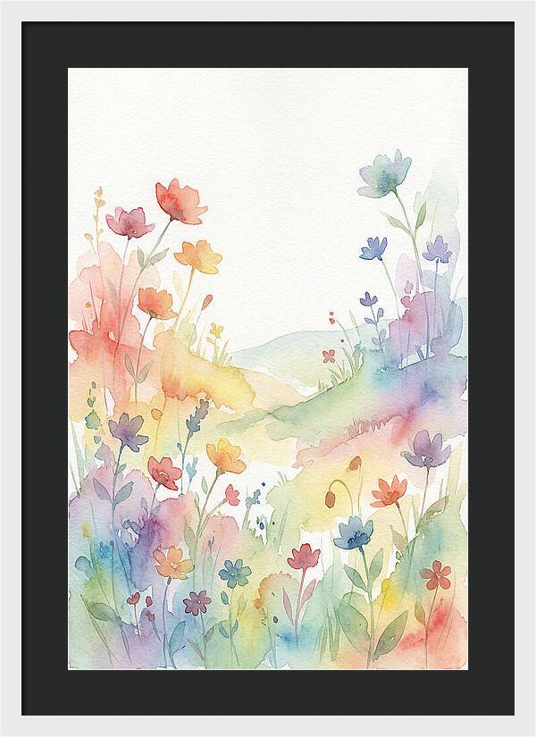 Wildflower Meadow In Rainbow Colors