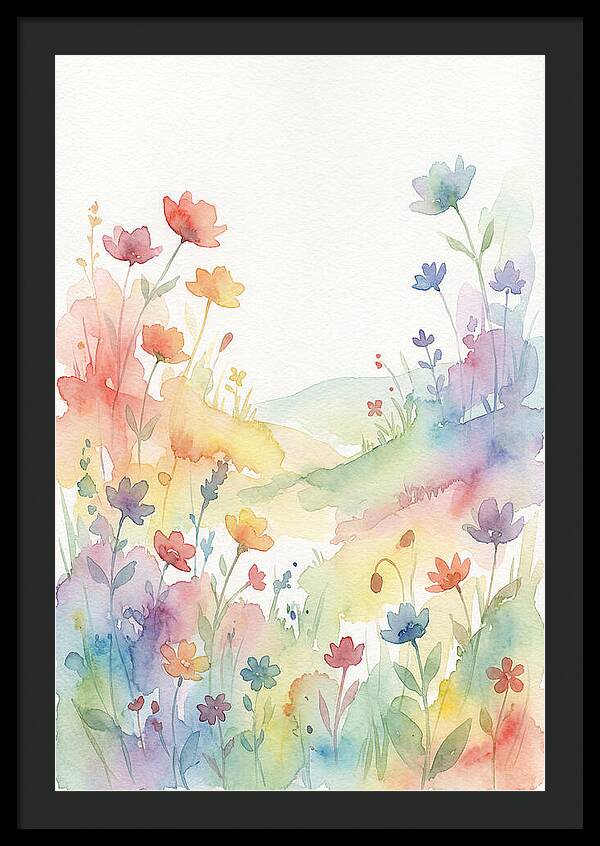 Wildflower Meadow In Rainbow Colors
