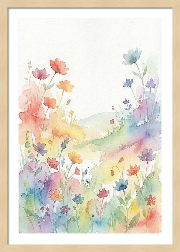 Wildflower Meadow In Rainbow Colors