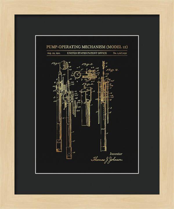 Winchester Model 12 Pump Mechanism Gold Patent Us1027052