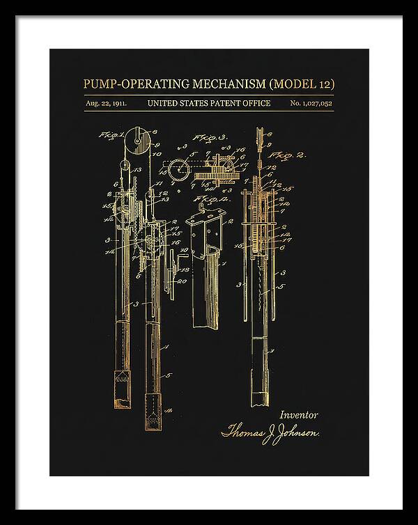 Winchester Model 12 Pump Mechanism Gold Patent Us1027052