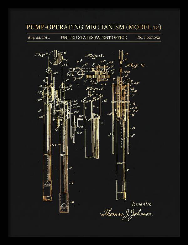 Winchester Model 12 Pump Mechanism Gold Patent Us1027052