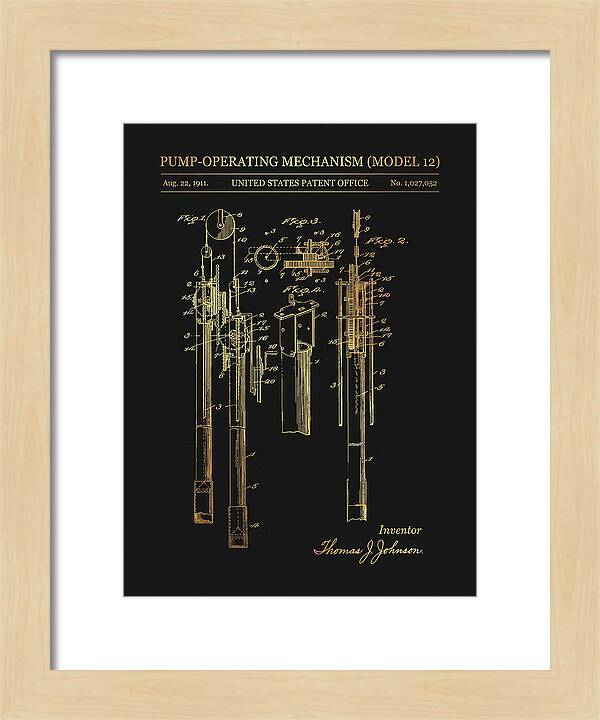 Winchester Model 12 Pump Mechanism Gold Patent Us1027052