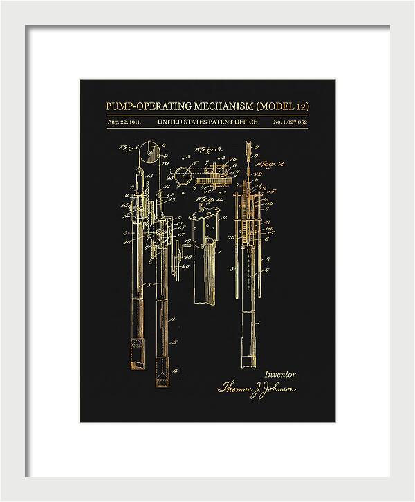 Winchester Model 12 Pump Mechanism Gold Patent Us1027052