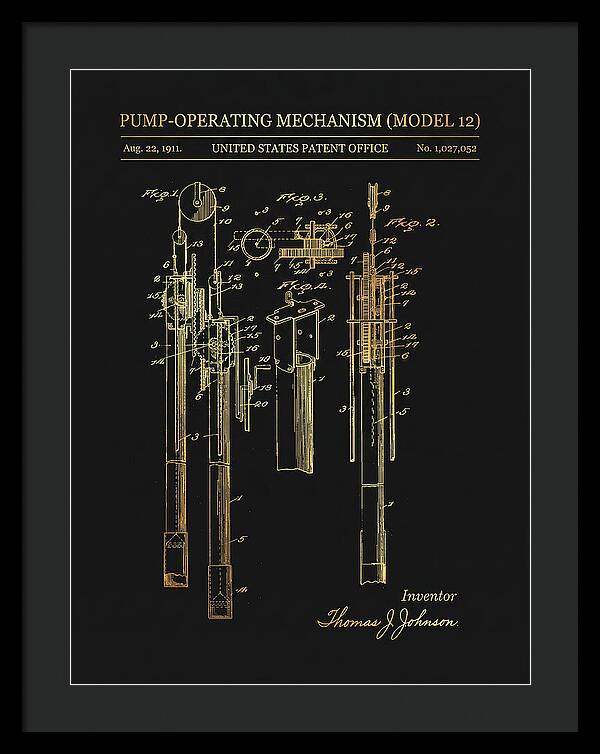 Winchester Model 12 Pump Mechanism Gold Patent Us1027052
