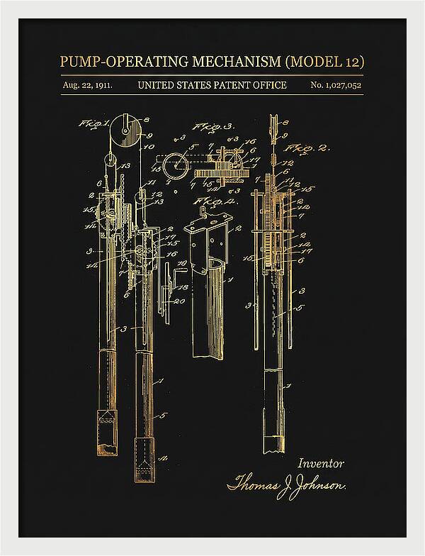 Winchester Model 12 Pump Mechanism Gold Patent Us1027052