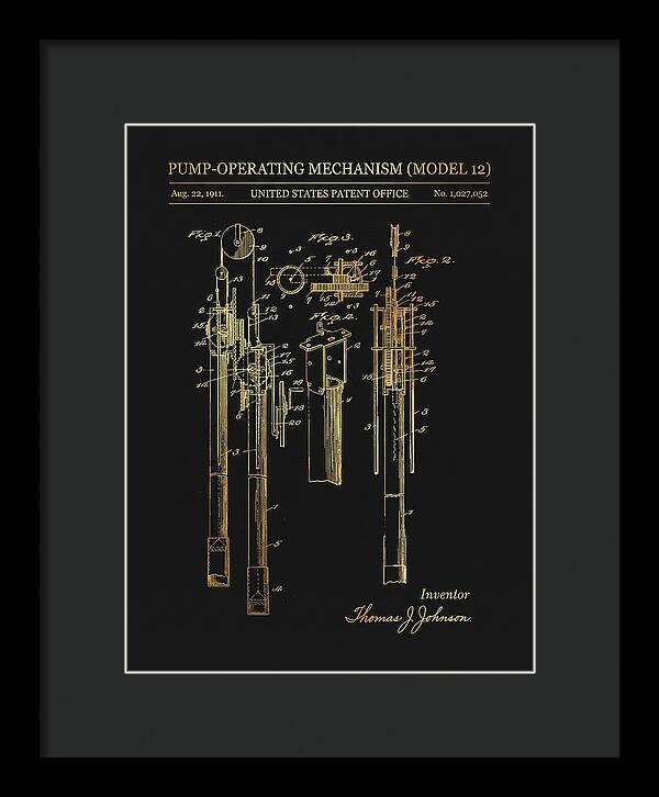 Winchester Model 12 Pump Mechanism Gold Patent Us1027052