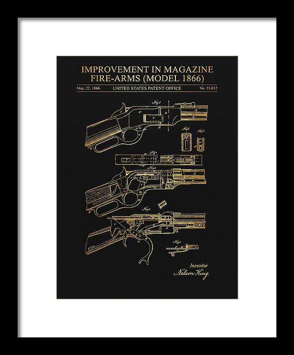 Winchester Model 1866 Rifle Gold Patent Us55012