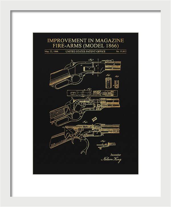 Winchester Model 1866 Rifle Gold Patent Us55012