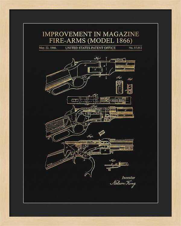 Winchester Model 1866 Rifle Gold Patent Us55012
