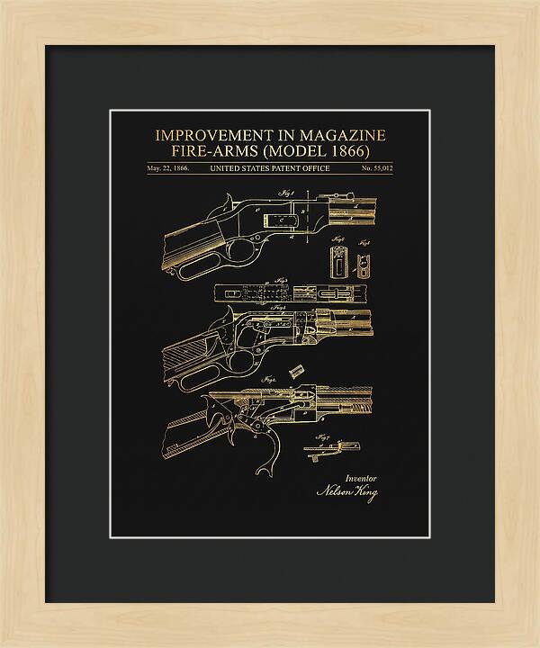 Winchester Model 1866 Rifle Gold Patent Us55012