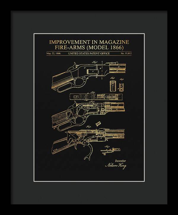 Winchester Model 1866 Rifle Gold Patent Us55012