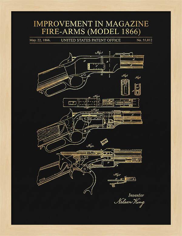 Winchester Model 1866 Rifle Gold Patent Us55012