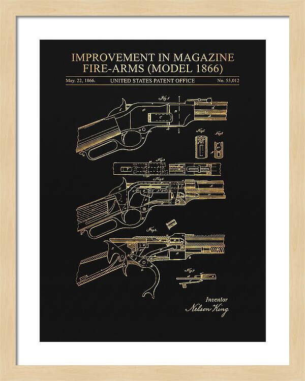 Winchester Model 1866 Rifle Gold Patent Us55012