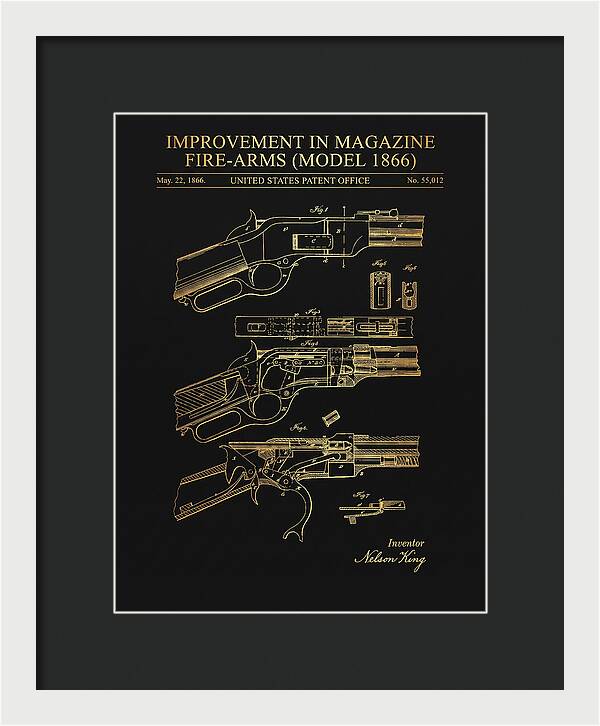 Winchester Model 1866 Rifle Gold Patent Us55012