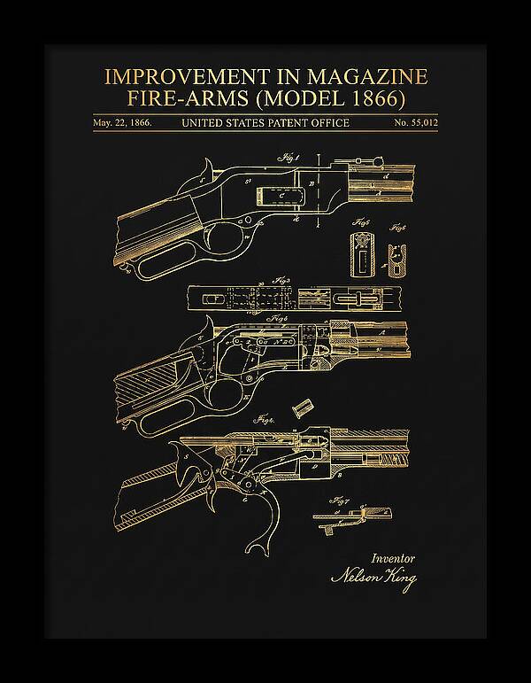 Winchester Model 1866 Rifle Gold Patent Us55012