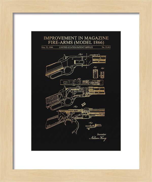 Winchester Model 1866 Rifle Gold Patent Us55012