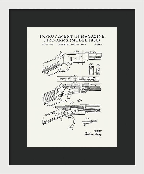 Winchester Model 1866 Rifle Minimalist Patent Us55012