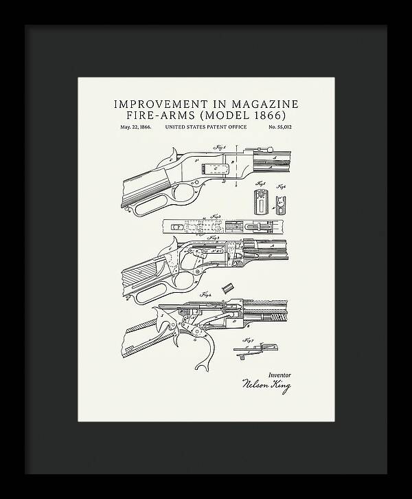 Winchester Model 1866 Rifle Minimalist Patent Us55012