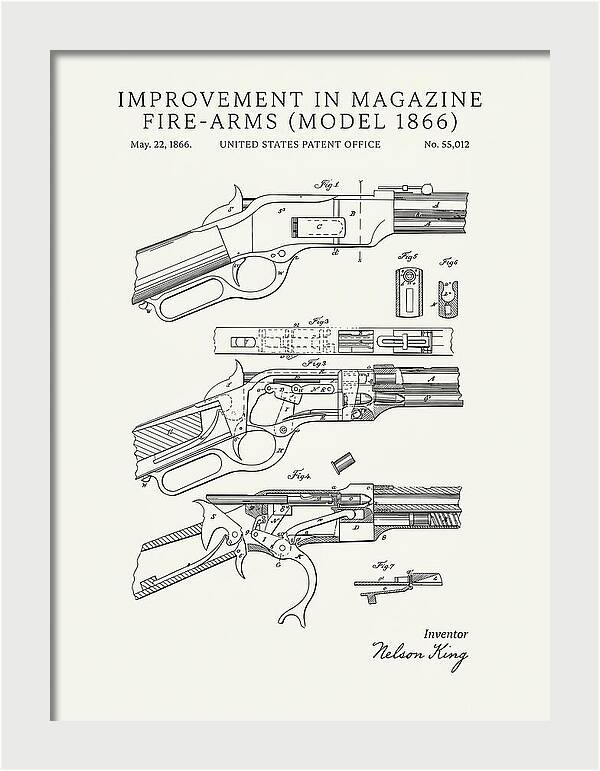 Winchester Model 1866 Rifle Minimalist Patent Us55012