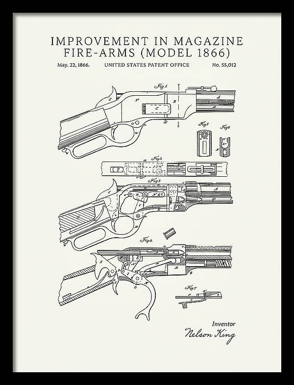 Winchester Model 1866 Rifle Minimalist Patent Us55012