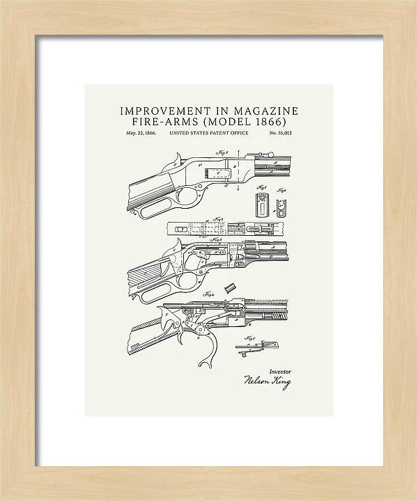 Winchester Model 1866 Rifle Minimalist Patent Us55012