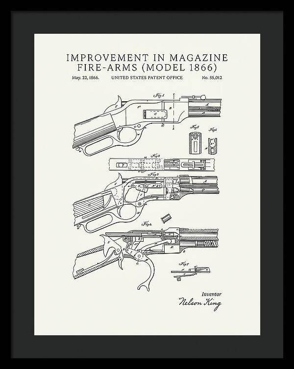 Winchester Model 1866 Rifle Minimalist Patent Us55012
