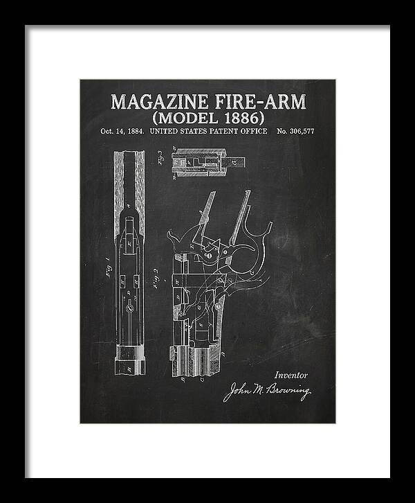 Winchester Model 1886 Rifle Browning Chalkboard Patent Us306577
