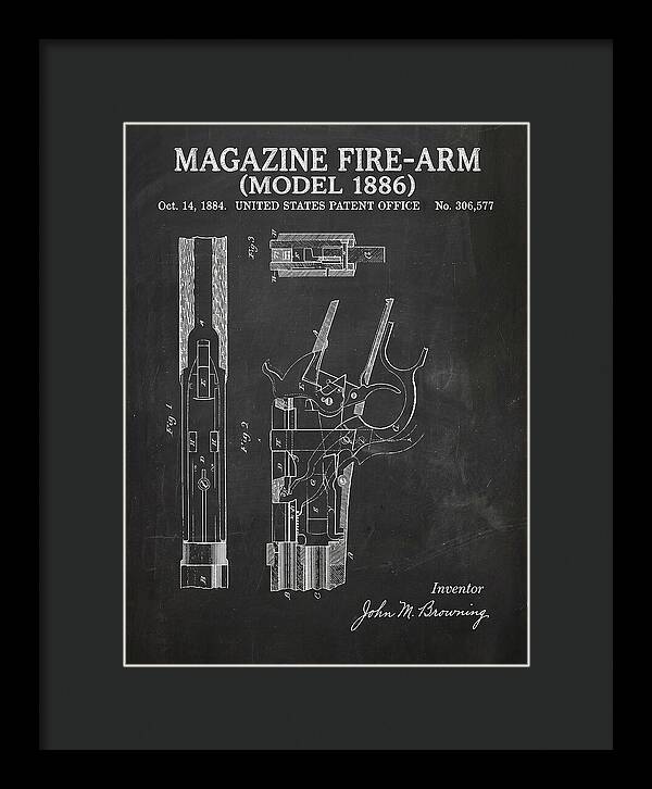 Winchester Model 1886 Rifle Browning Chalkboard Patent Us306577