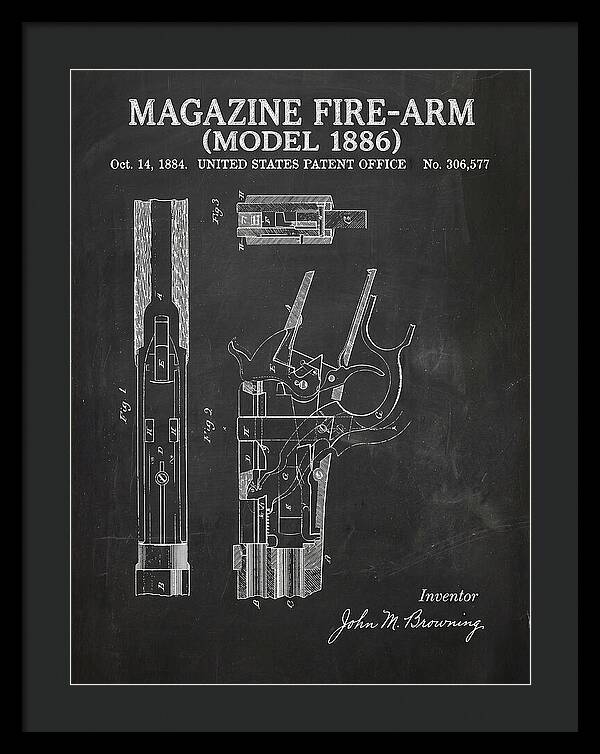 Winchester Model 1886 Rifle Browning Chalkboard Patent Us306577