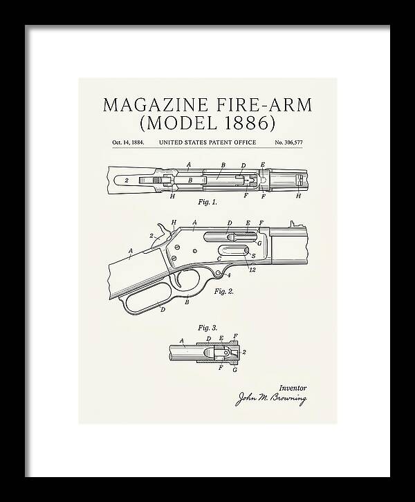 Winchester Model 1886 Rifle Browning Minimalist Patent Us306577