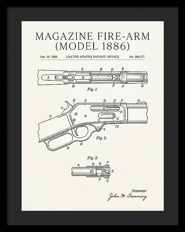 Winchester Model 1886 Rifle Browning Minimalist Patent Us306577