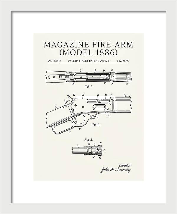 Winchester Model 1886 Rifle Browning Minimalist Patent Us306577