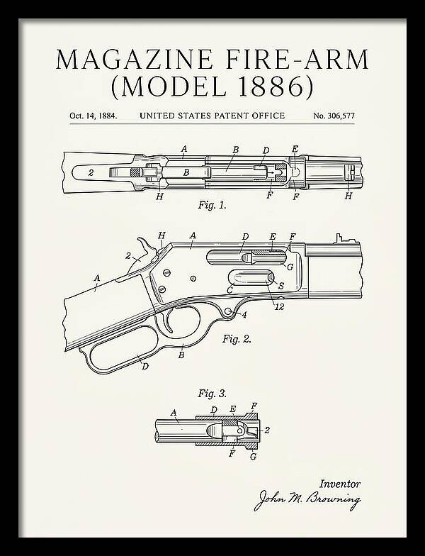 Winchester Model 1886 Rifle Browning Minimalist Patent Us306577