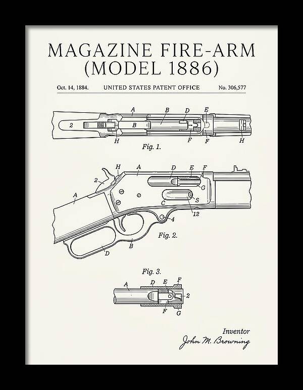 Winchester Model 1886 Rifle Browning Minimalist Patent Us306577
